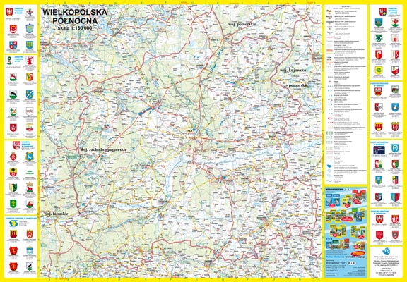 Wielkopolska Północna - mapa ścienna (rurki PCV) - Kliknij obrazek, aby zamknąć