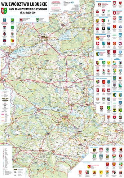 Województwo Lubuskie - mapa ścienna (rurki PCV)