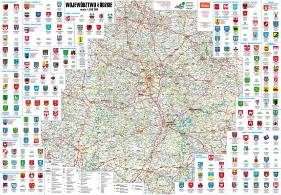 Województwo Łódzkie - mapa ścienna (listwy metalowe) Województwo Łódzkie - mapa ścienna (listwy metalowe)