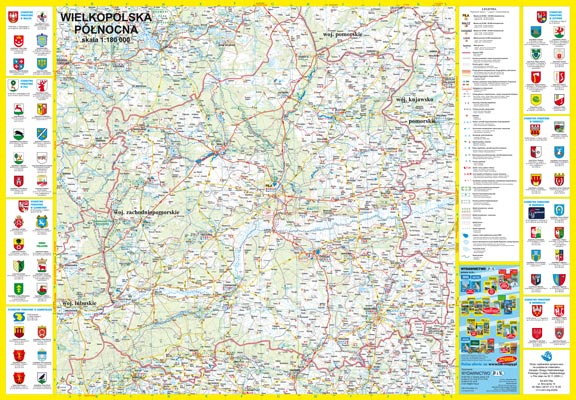 Wielkopolska Północna - mapa ścienna (rurki PCV)