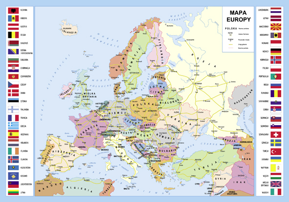 Plansze edukacyjne - mapa Europy