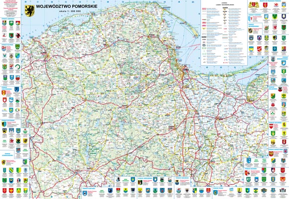 Województwo Pomorskie - mapa ścienna (rurki PCV) Województwo Pomorskie - mapa ścienna (rurki PCV)